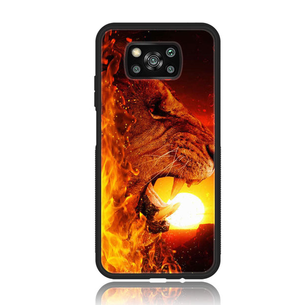 Xiaomi Poco X3 NFC  - Tiger  Series  Design 1 - Premium Printed Glass soft Bumper shock Proof Case CS-20344