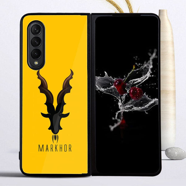 Galaxy Z Fold 3-Markhor Series - Premium Metal Printed soft Bumper shock Proof Case