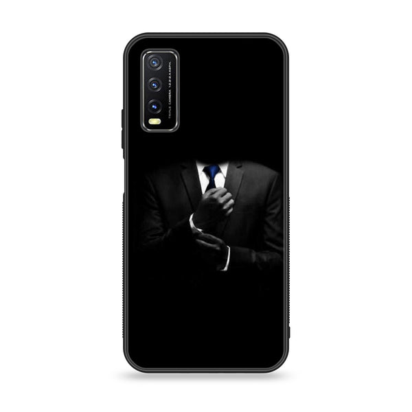 Vivo Y20 2021 Black Art Design 1 Premium Printed Glass soft Bumper shock Proof Case CS-8782