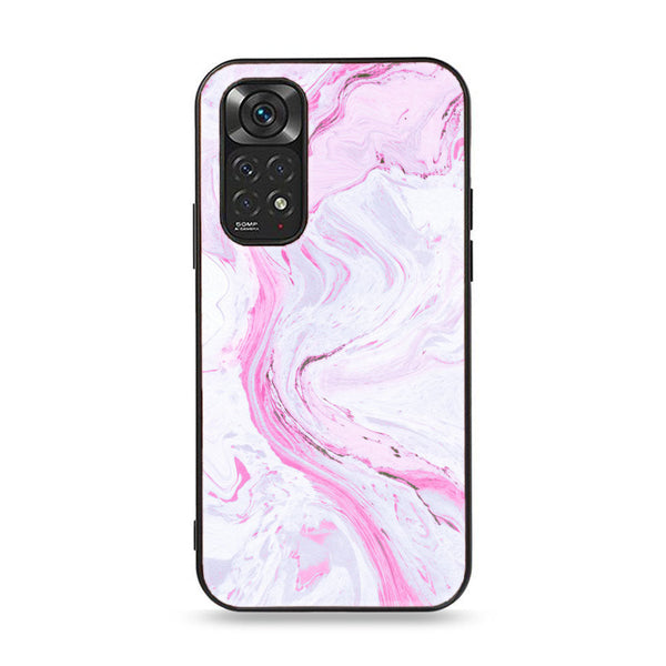 Xiaomi Redmi Note 11 Pro Pink Marble Design 1 Premium Printed Glass soft Bumper shock Proof Case CS-48880