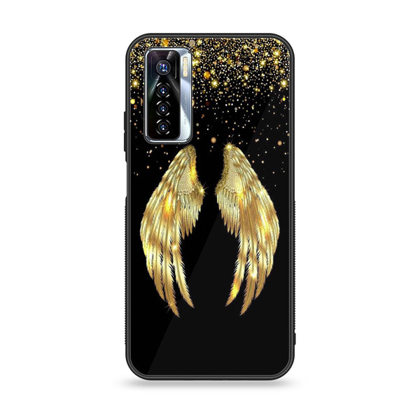 Tecno Camon 17 Pro -Angel Wings Series - Premium Printed Glass soft Bumper shock Proof Case