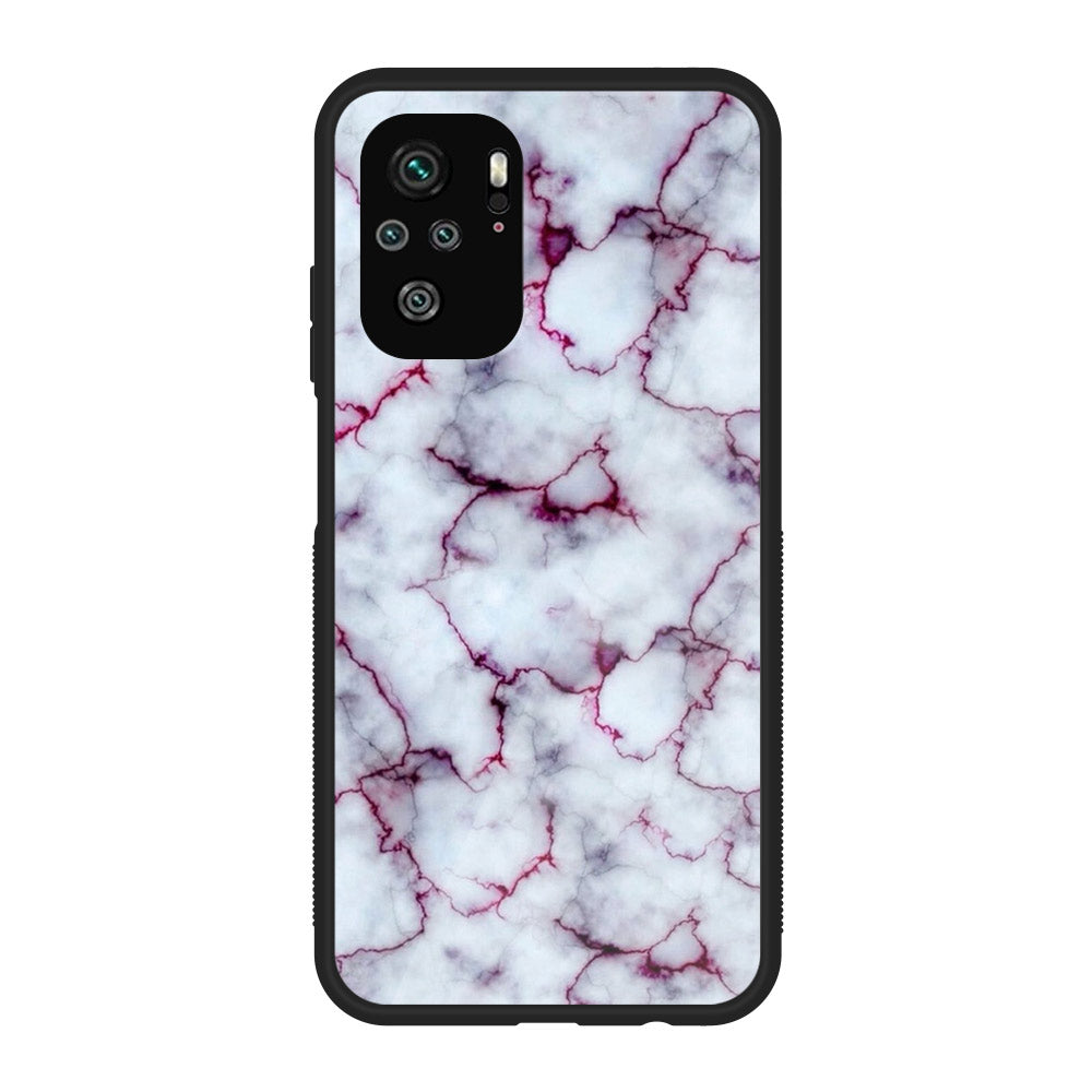 Xiaomi Redmi Note 10S - White Marble Series - Premium Printed Glass soft Bumper shock Proof Case