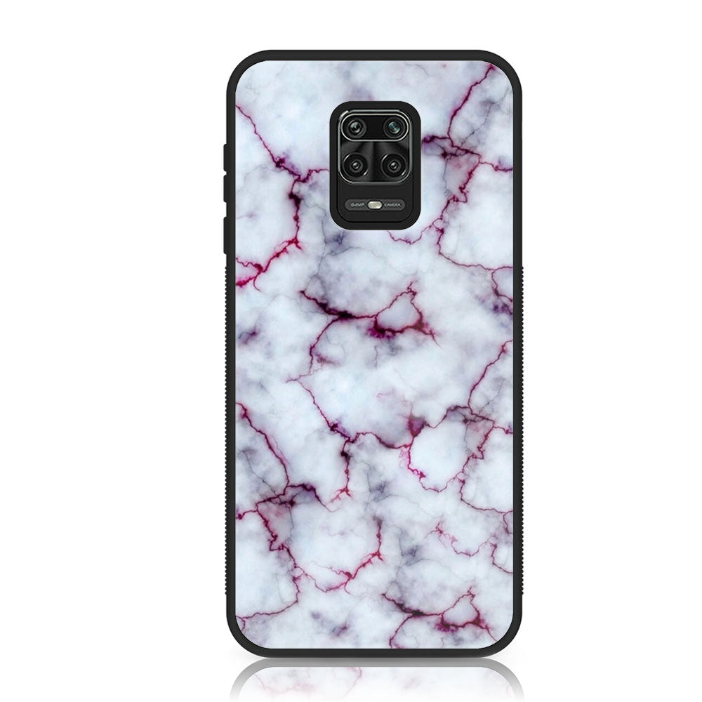 Xiaomi Redmi Note 9S - White Marble Series - Premium Printed Glass soft Bumper shock Proof Case