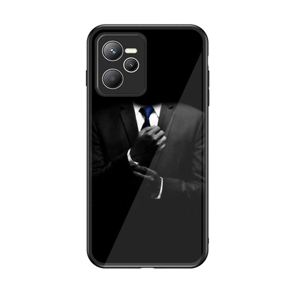 Realme C35 - Black Art Series - Premium Printed Glass soft Bumper shock Proof Case