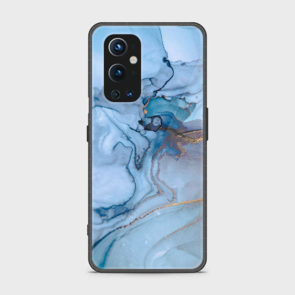 OnePlus 9 Pro- Blue Marble Series - Premium Printed Glass soft Bumper shock Proof Case