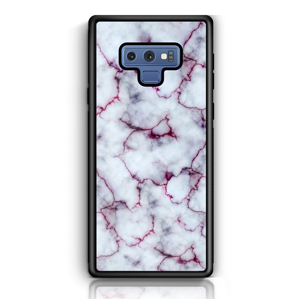Samsung Galaxy Note 9 - White Marble Series - Premium Printed Glass soft Bumper shock Proof Case