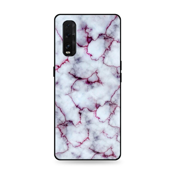 Oppo Find X2 -White Marble Design 1 - Premium Printed Glass soft Bumper shock Proof Case CS-20510