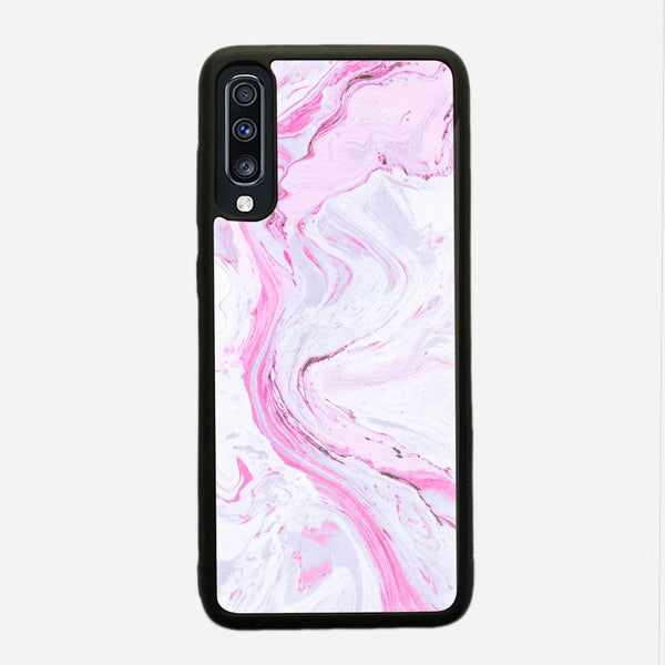 Samsung Galaxy A70S - Pink Marble Series - Premium Printed Glass soft Bumper shock Proof Case