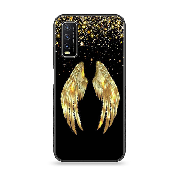 Vivo Y20 2021 Angel Wings Design 1  Premium Printed Glass soft Bumper shock Proof Case CS-33168