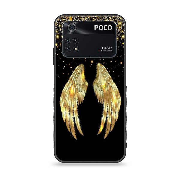 Xiaomi Poco M4 Pro 4G- Angel Wings Series - Premium Printed Glass soft Bumper shock Proof Case