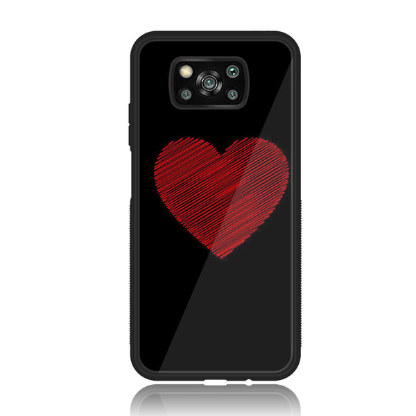 Xiaomi Poco X3 - Heart Series - Premium Printed Glass soft Bumper shock Proof Case