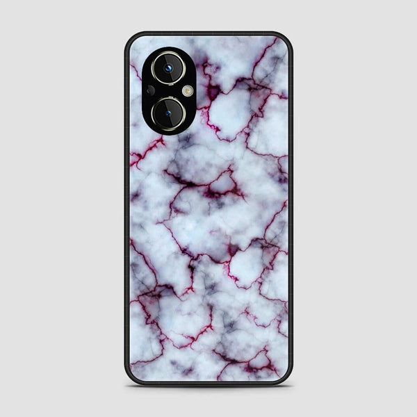 OnePlus Nord N20 5G- White Marble Series - Premium Printed Glass soft Bumper shock Proof Case