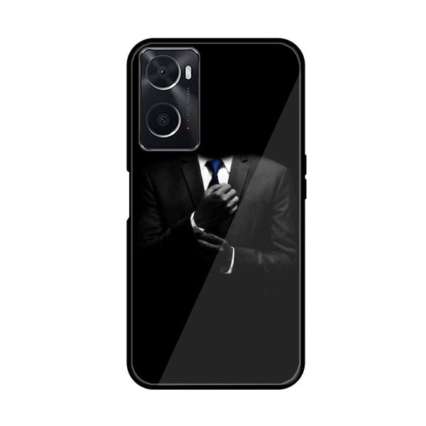 Oppo A76 Black Art Series  Premium Printed Glass soft Bumper shock Proof Case