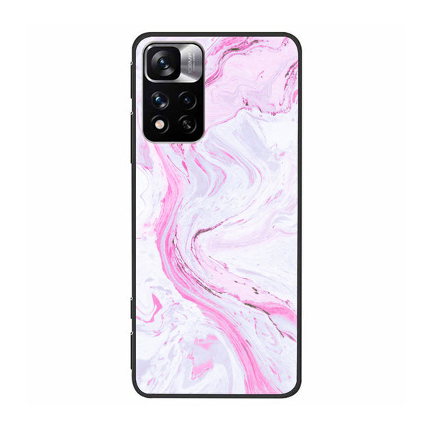 Xiaomi Poco M4 Pro 5G Pink Marble Series  Premium Printed Glass soft Bumper shock Proof Case