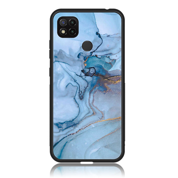 Xiaomi Redmi 9C - Blue Marble Series Design 1  - Premium Printed Glass soft Bumper shock Proof Case CS-20050