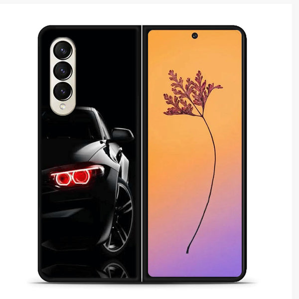 Samsung Galaxy Z Fold 4 Black Art Design 6 - Premium Printed Glass soft Bumper shock Proof Case CS-13670