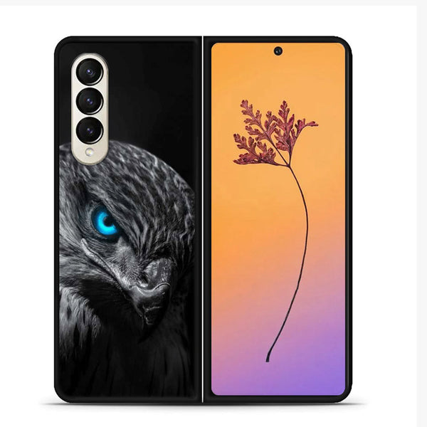 Samsung Galaxy Z Fold 4 Black Art Design 2 - Premium Printed Glass soft Bumper shock Proof Case CS-13669