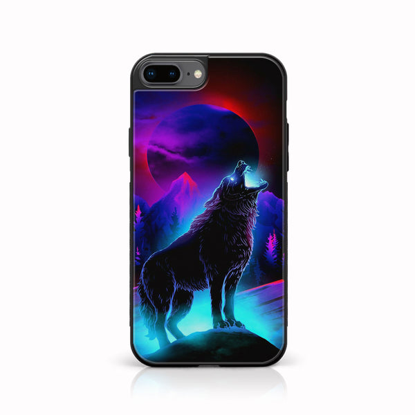 iPhone 7Plus- Wolf Design 2 - Premium Printed Glass soft Bumper shock Proof Case CS-7968