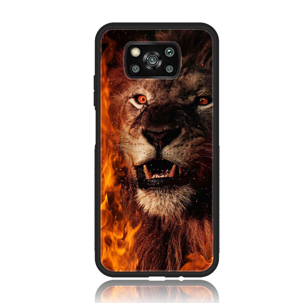 Xiaomi Poco X3 NFC  - Tiger  Series - Premium Printed Glass soft Bumper shock Proof Case