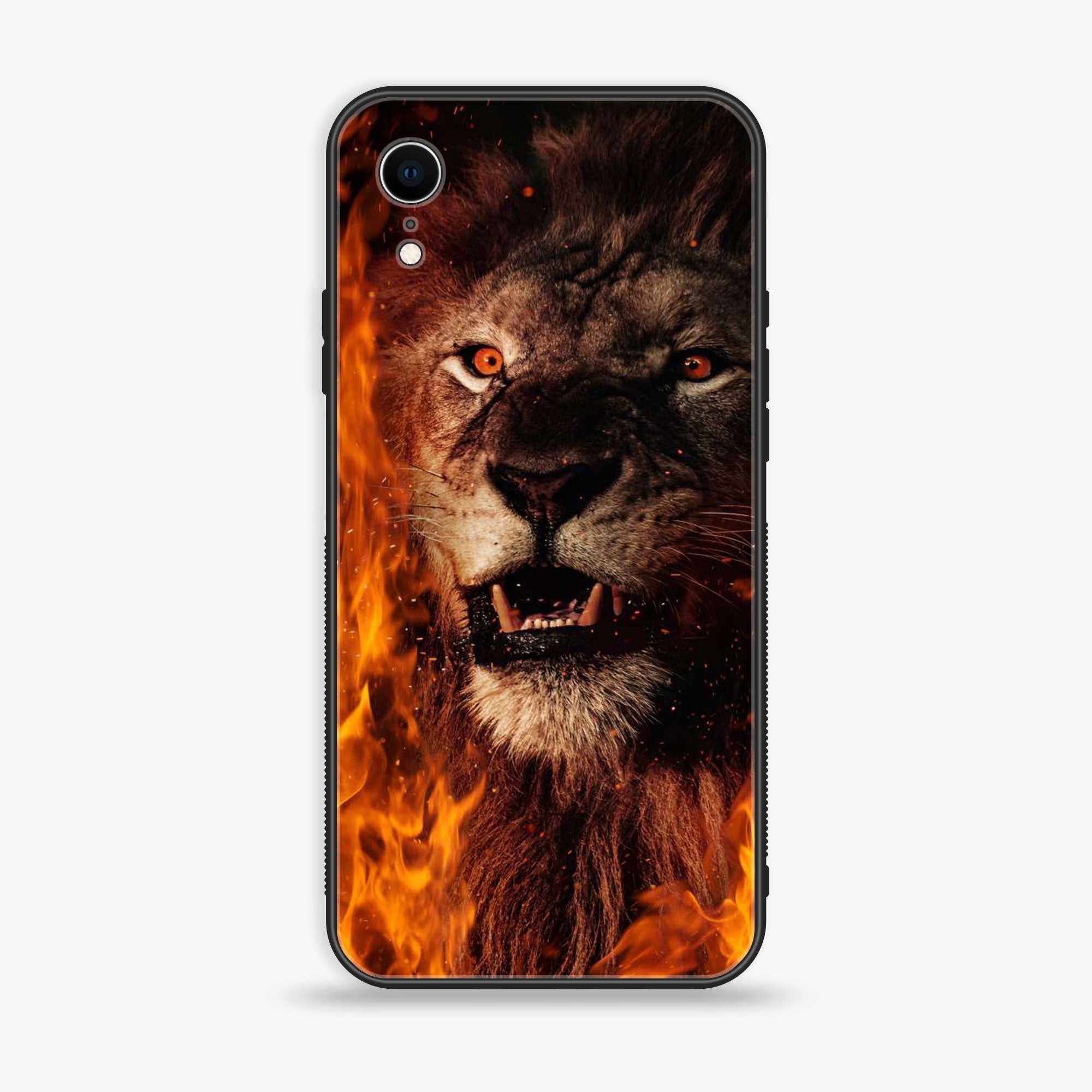 iPhone XR -Tiger Series - Premium Printed Glass soft Bumper shock Proof Case