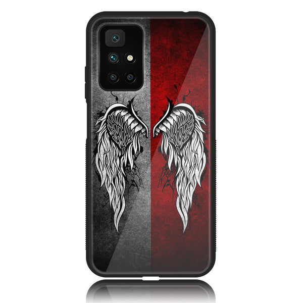 Redmi 10 4G/ Redmi 10 Prime - Angel Wings  Design 2  - Soft Bumper shock Proof  Glass Case CS-38064