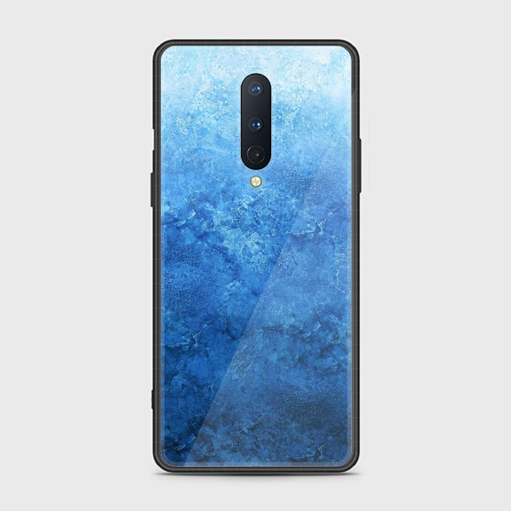 OnePlus 8- Blue Marble Series - Premium Printed Glass soft Bumper shock Proof Case