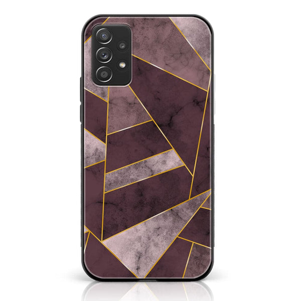 Samsung Galaxy A32 4G- Geometric Marble Design 2 - Premium Printed Glass soft Bumper shock Proof Case CS-6690