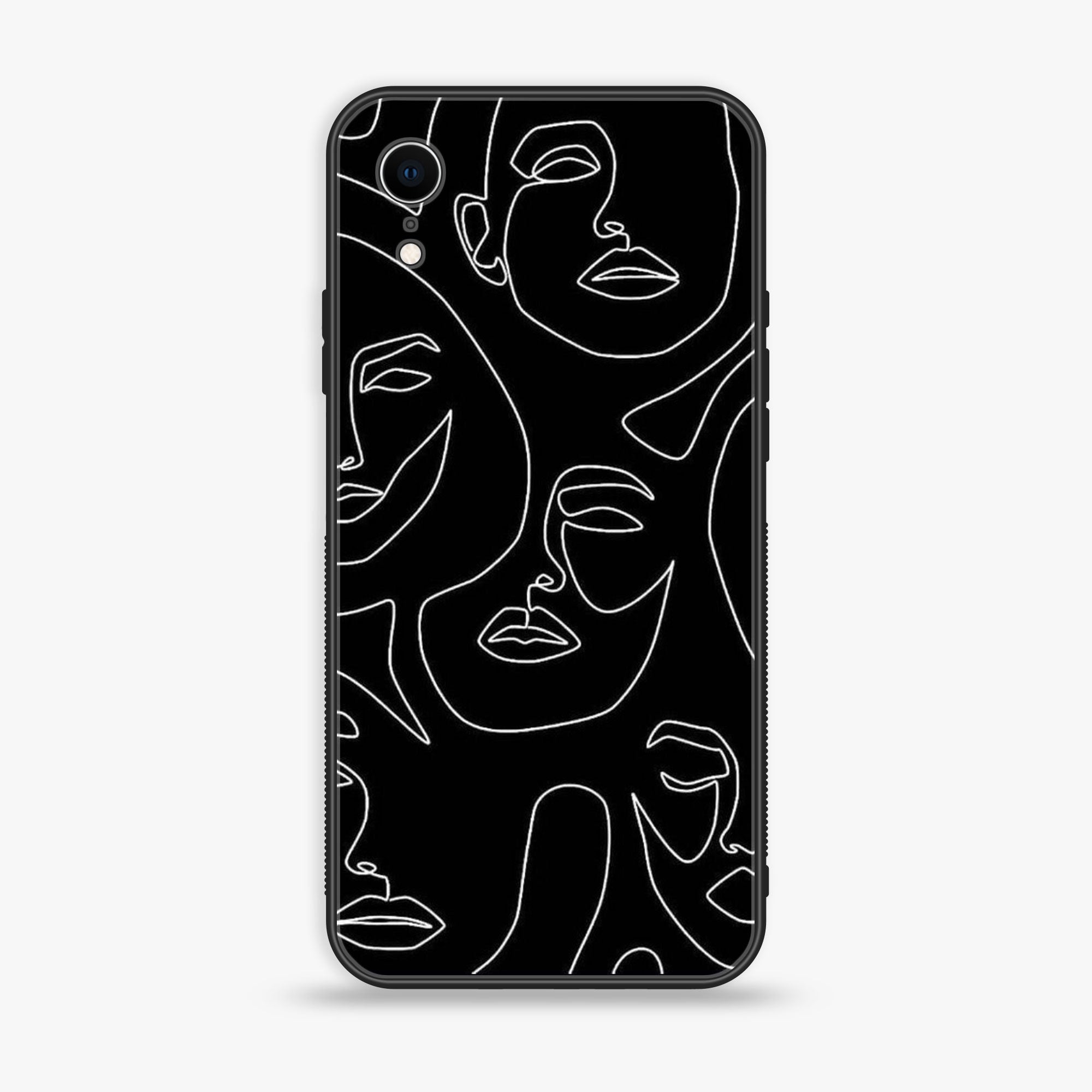 iPhone XR - Girl line  Series - Premium Printed Glass soft Bumper shock Proof Case