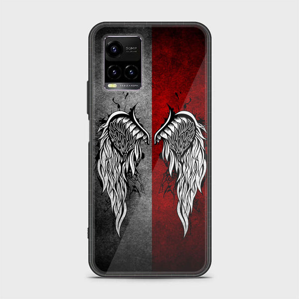 Vivo Y21 - Angel Wings Design 2 - Premium Printed Glass soft Bumper shock Proof Case CS-20899