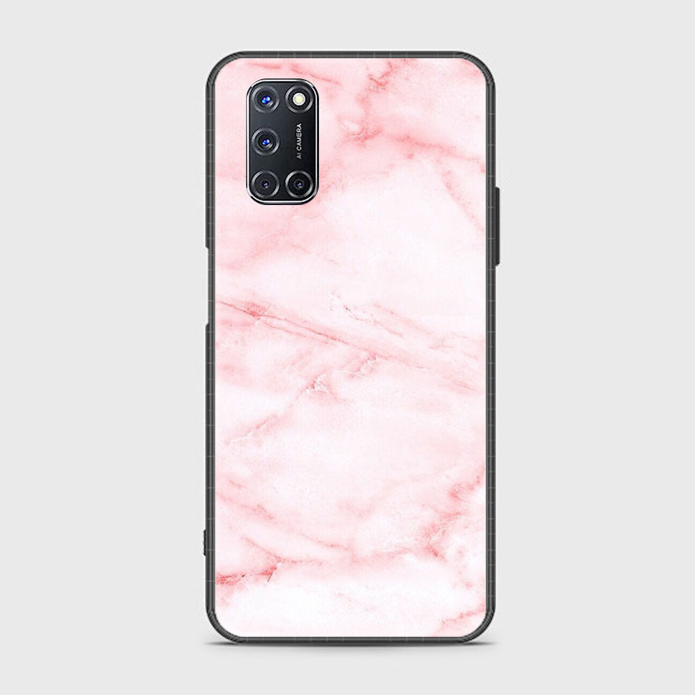 Oppo A52 - Pink Marble Series - Premium Printed Glass soft Bumper shock Proof Case