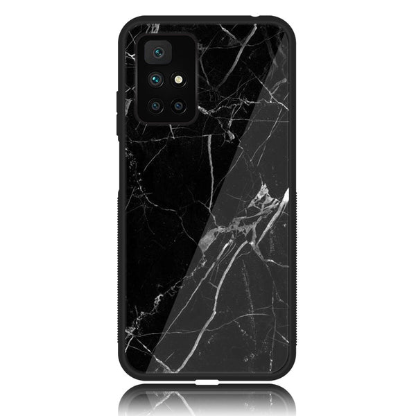 Redmi 10 - Black Marble Design 2 - Premium Printed Glass soft Bumper shock Proof Case CS-17147