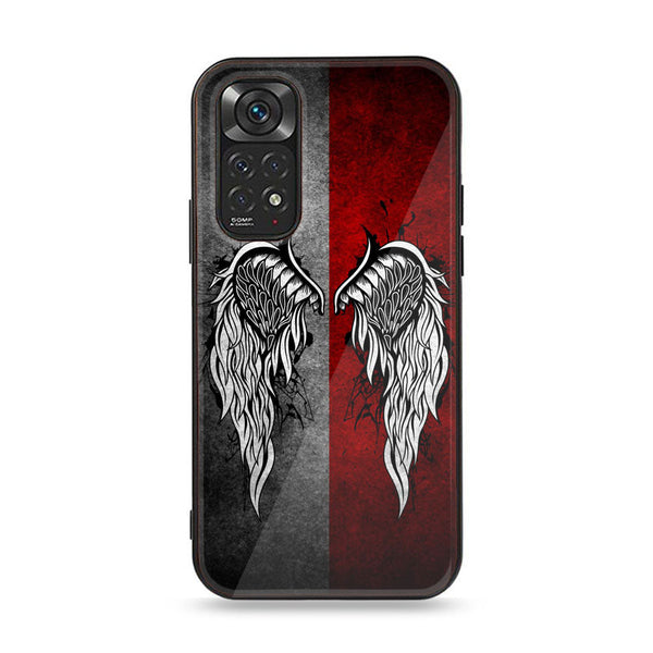 Xiaomi Redmi Note 11s Angel Wings Series Design 2  Premium Printed Glass soft Bumper shock Proof Case  CS-20095