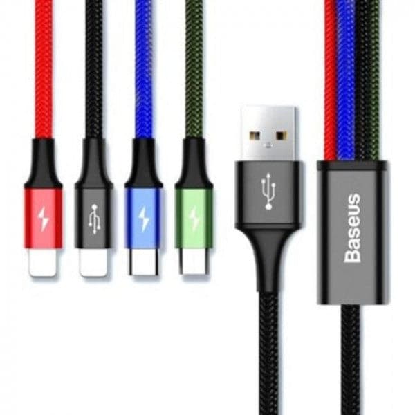 Baseus 4 in 1 Fast Charging Cable Micro Type-C &  Lightning