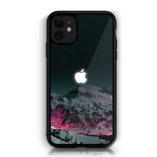 iPhone 11 Apple Logo Design 2  Premium Printed Glass soft Bumper shock Proof Case CS-26758 CS-26759