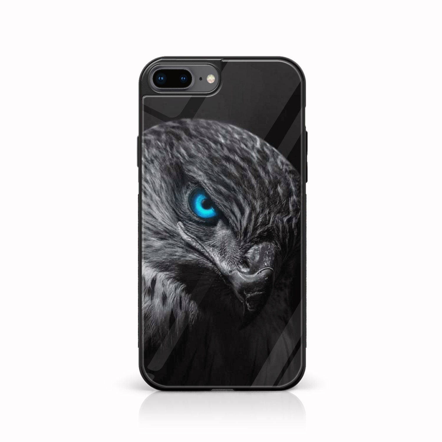 iPhone 8 Plus  -Black Art Series - Premium Printed Glass soft Bumper shock Proof Case