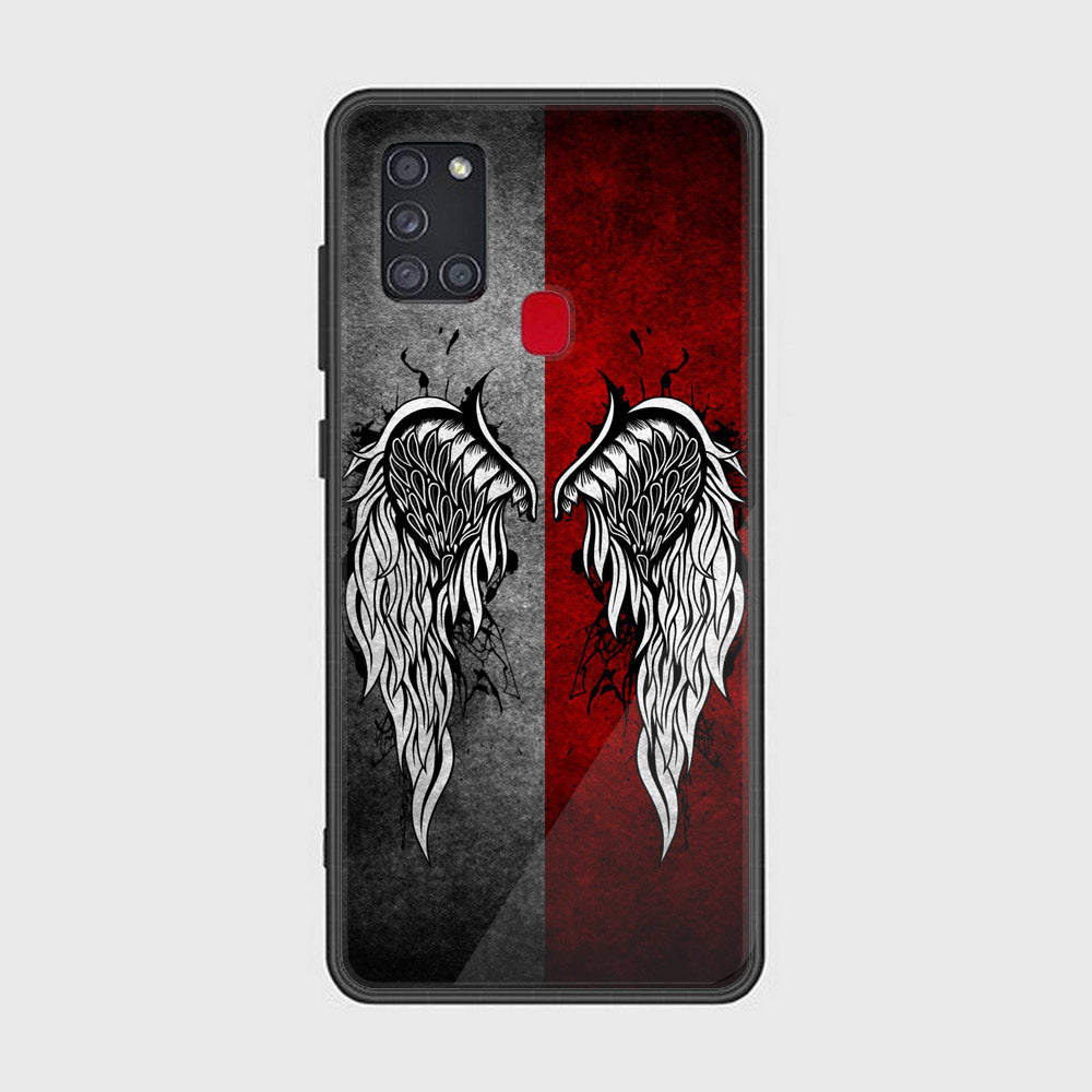 Samsung Galaxy A21s - Angel Wings Series - Premium Printed Glass soft Bumper shock Proof Case