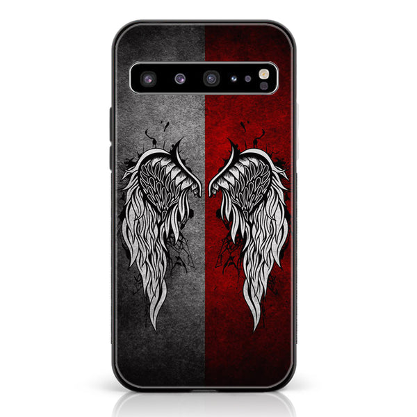 Samsung Galaxy S10 5G - Angel Wing Design 2 - Premium Printed Glass soft Bumper shock Proof Case CS-19882 CS-20971