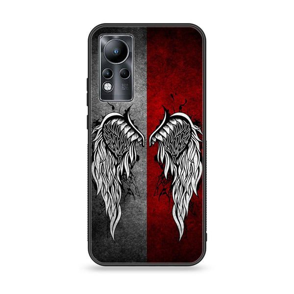 Infinix Note 11 -Angel Wings Design 2- Premium Printed Glass soft Bumper shock Proof Case CS-18599