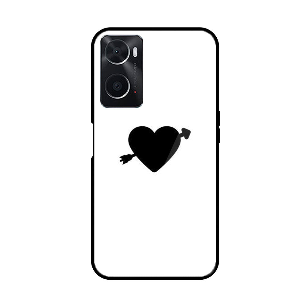 Oppo A76  Heart Series  Premium Printed Glass soft Bumper shock Proof Case