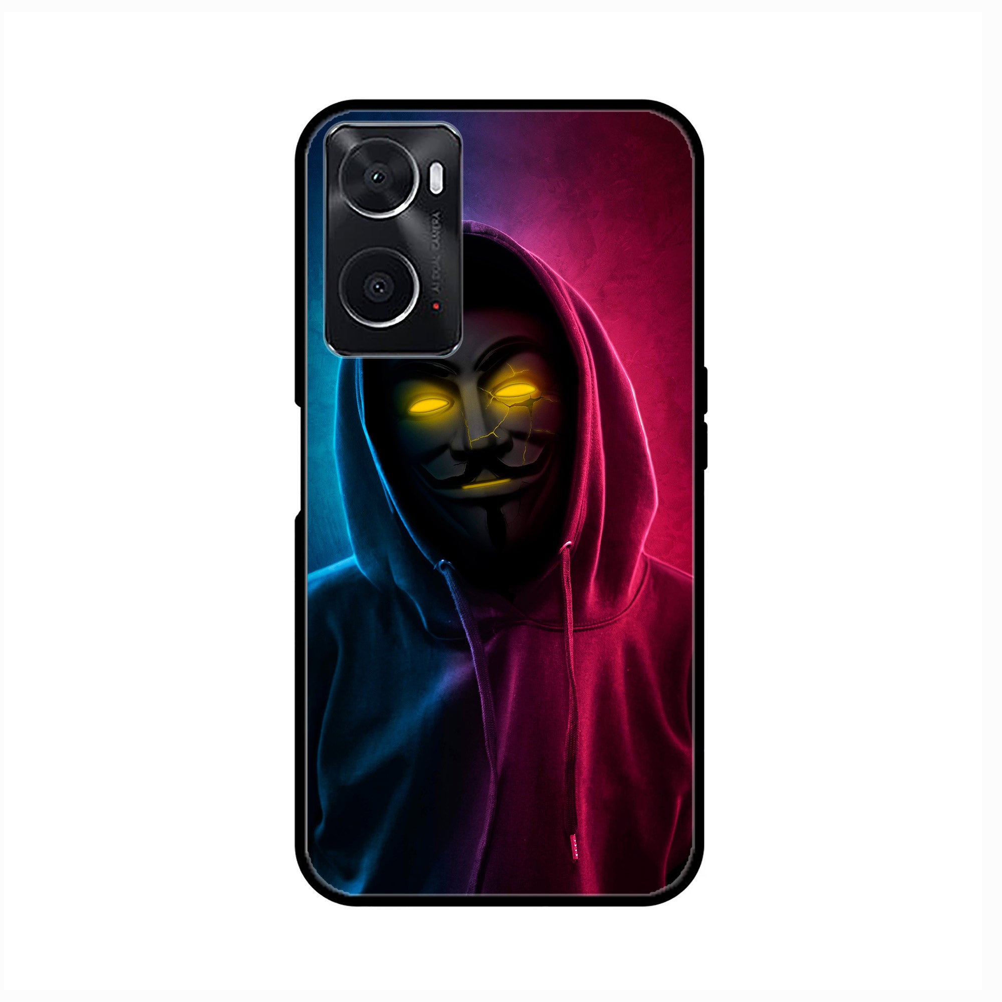 Oppo A76  - Anonymous 2.0  Series - Premium Printed Glass soft Bumper shock Proof Case