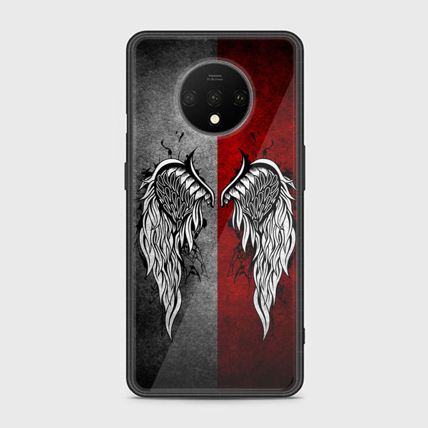 OnePlus 7T- Angel Wings Design 2 - Premium Printed Glass soft Bumper shock Proof Case CS-22126