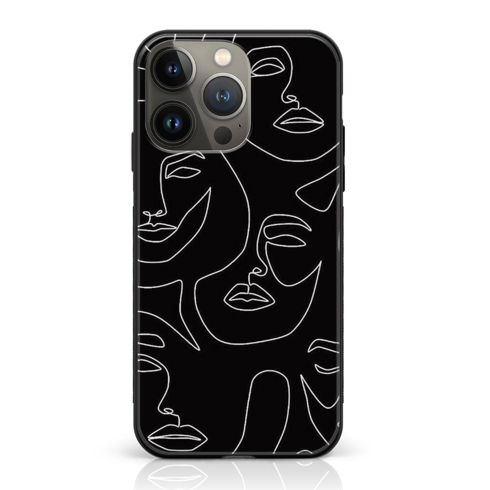 iPhone 12 Pro  - Girl Line Art Series - Premium Metal Printed soft Bumper shock Proof Case