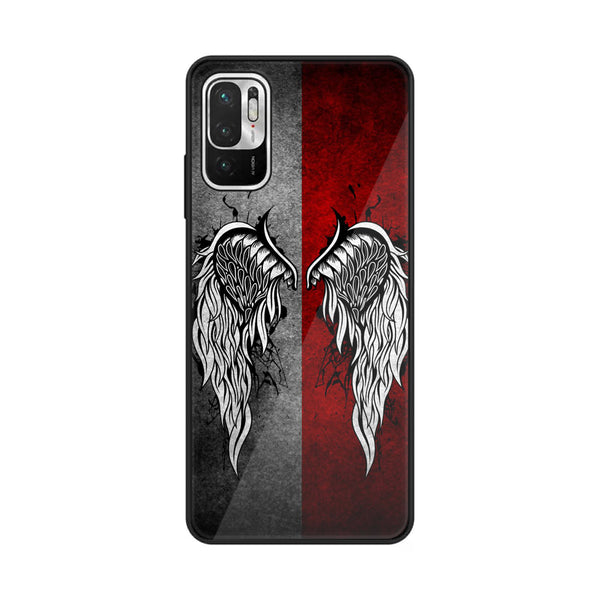 Xiaomi Redmi Note 10 5G - Angel Wings Design 2 - Premium Printed Glass soft Bumper shock Proof Case CS-14600