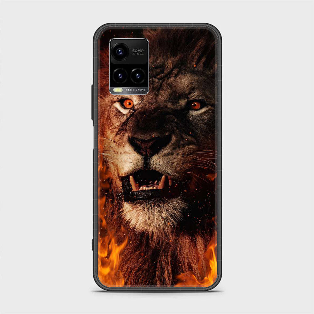 Vivo Y33s - Tiger Series - Premium Printed Glass soft Bumper shock Proof Case