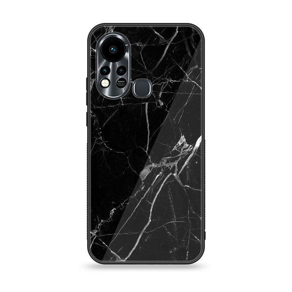 Infinix Hot 11S  Black Marble Design 2 Premium Printed Glass soft Bumper shock Proof Case CS-15625