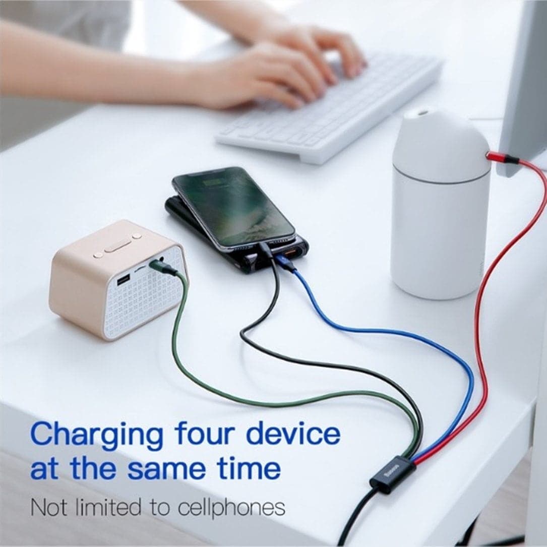 Baseus 4 in 1 Fast Charging Cable 2 Micro 1 Type-C & 1 Lightning - Phonecase.PK