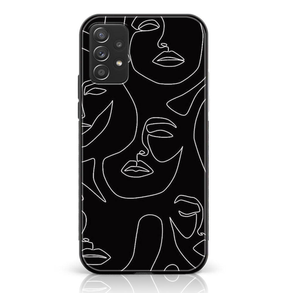 Samsung Galaxy A53 - Girls Line Art Series - Premium Printed Glass soft Bumper shock Proof Case