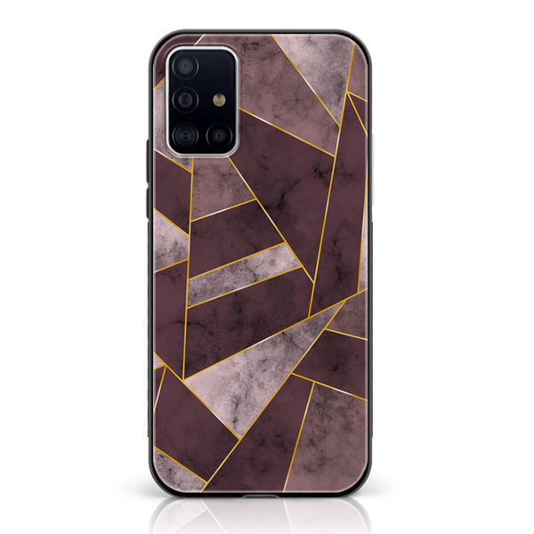 Samsung Galaxy A51 Geometric Marble  Design 2 Premium Printed Glass soft Bumper shock Proof Case CS-18548