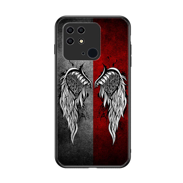 Xiaomi Redmi 10C -Angel Wings Series  Design 2 - Premium Printed Glass soft Bumper shock Proof Case CS-18933