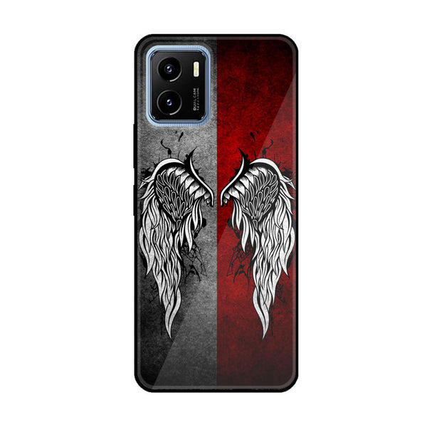 Vivo Y15s Angel Wings  Design 2 Premium Printed Glass soft Bumper shock Proof Case